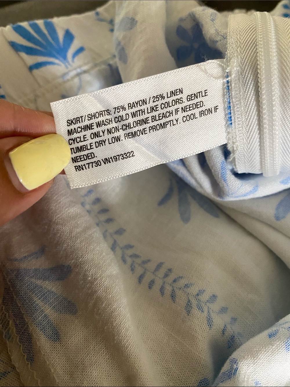 Blue & White Printed Tie-Side Mini Skort - Picture 5 of 5